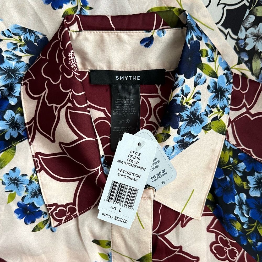 NWT SMYTHE Floral Print Shirt Dress, Size L - Picture 5 of 6